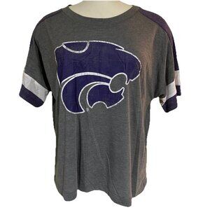 NEW Kansas State University Wildcats Colosseum Gray Cropped Shirt Women's M
